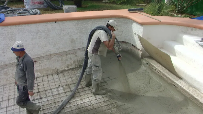 Trabajo de hormigón proyectado